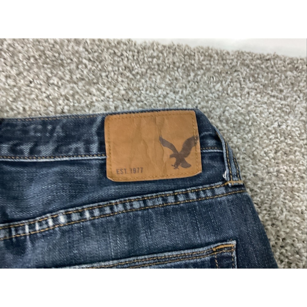 AE American Eagle Original Straight Leg Mens 30 x 32 Med Wash 100% Cotton - Picture 6 of 14